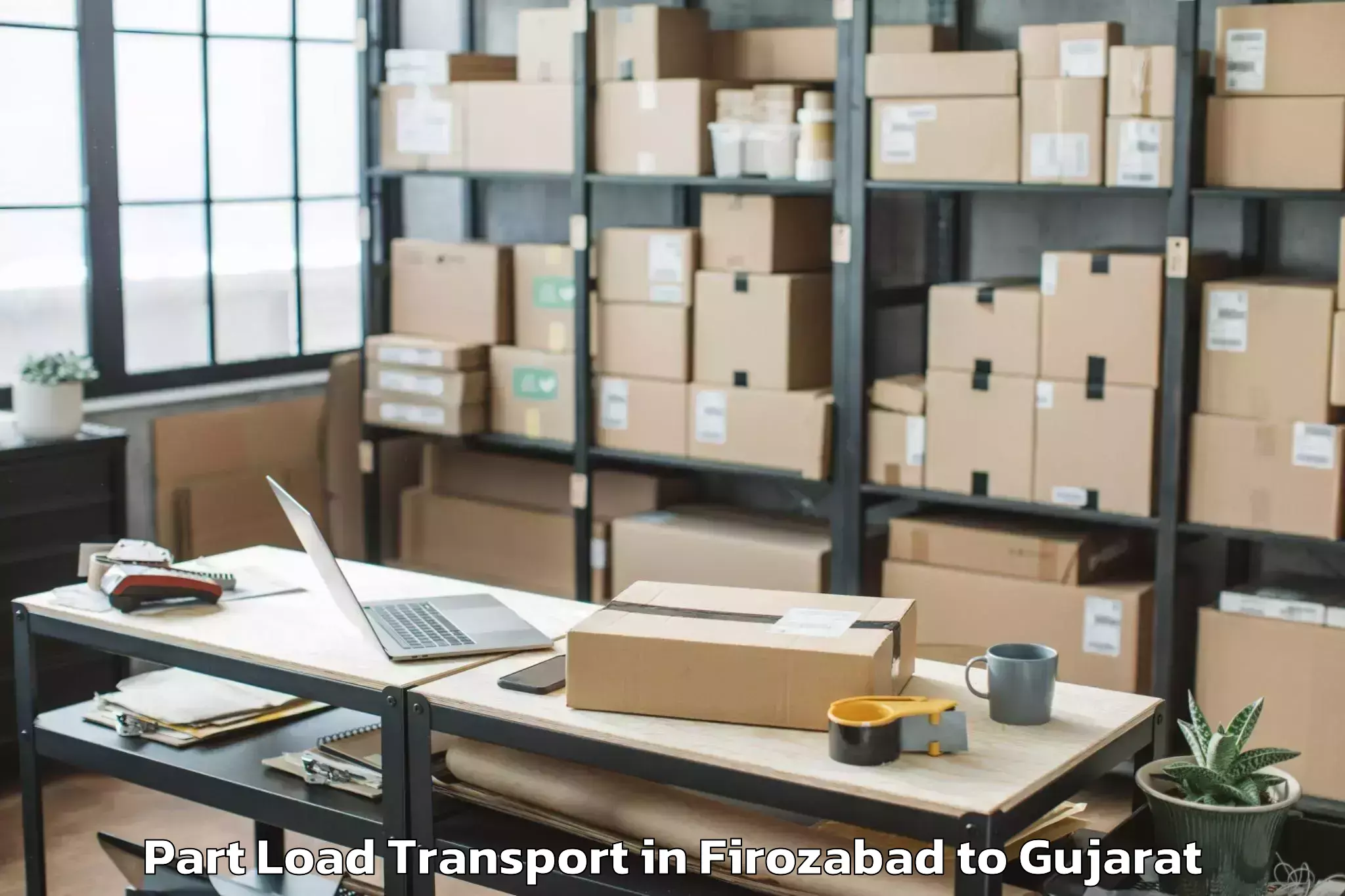 Book Your Firozabad to Olpad Part Load Transport Today